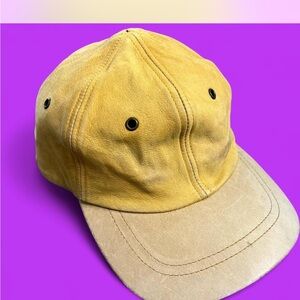GAP Leather Baseball Cap Size Medium Vintage 90s Preppy Old School Dad Hat Sport